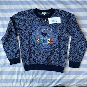 NWT Kenzo Boys Gray Tiger Embroidered Sweater - MSRP $180